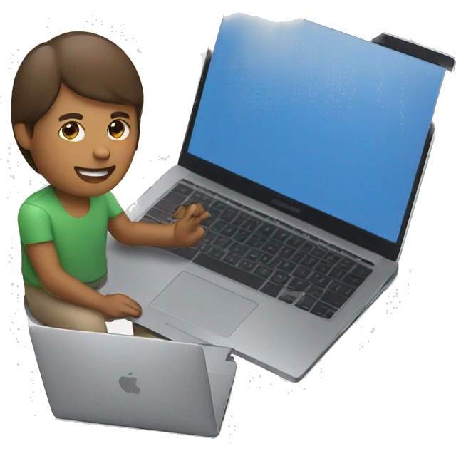 Person working on macbook laptop emoji
