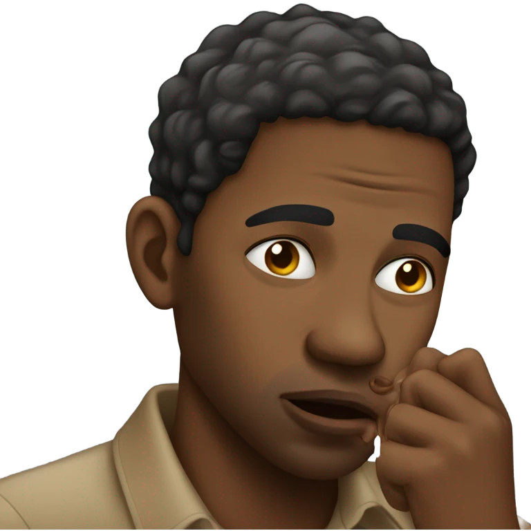 Black man coughing  emoji