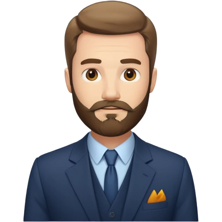 suit man,beard,different suit color,expression. emoji