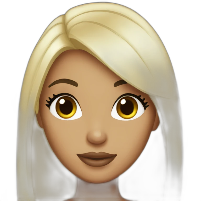 One Kim kardashian with hair black emoji