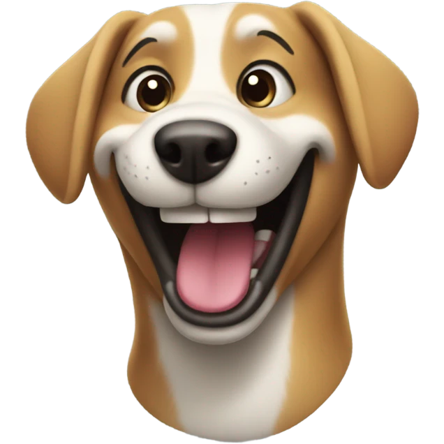 Partying dog with a big smile  emoji