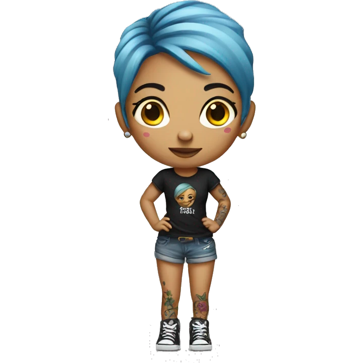Full body Tattooed girl emoji