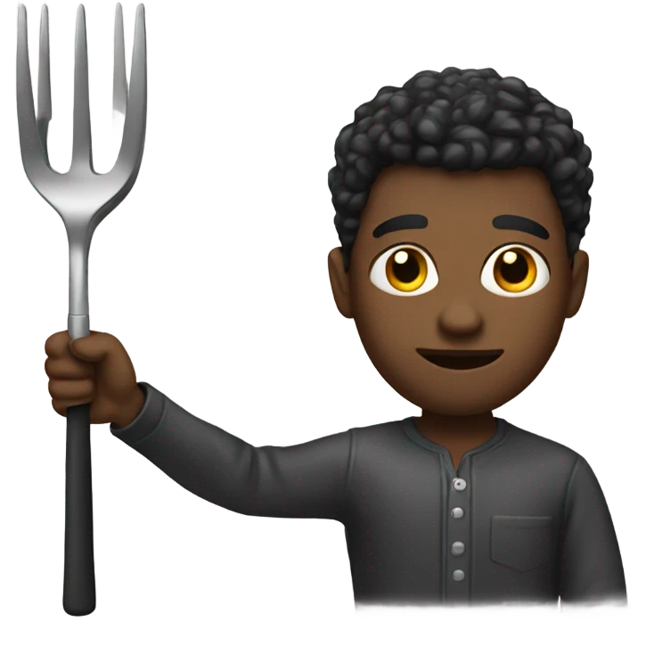 Black guy with a pitch fork emoji