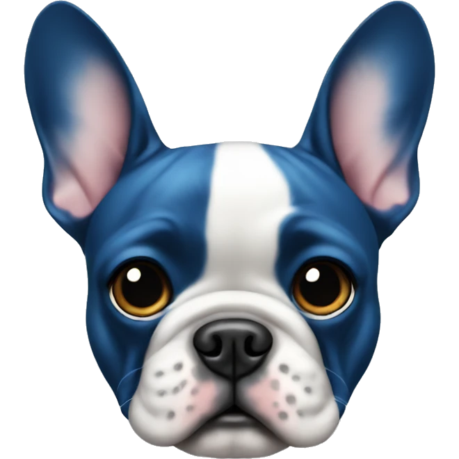 French bulldog blue emoji