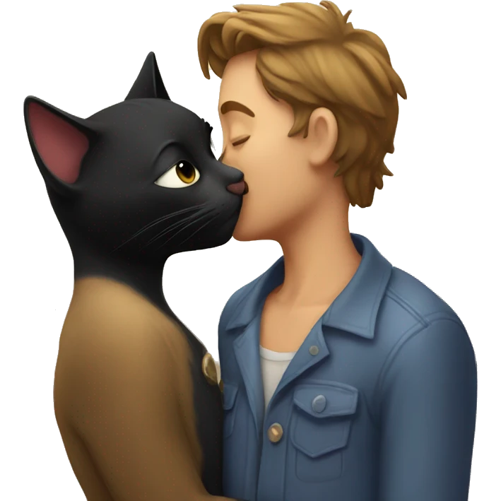 Black cat kiss emoji