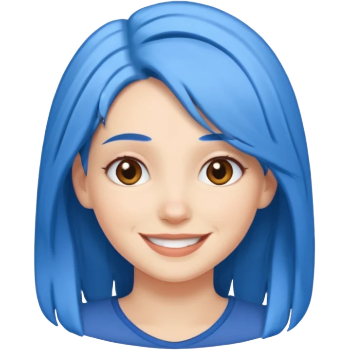Kék haj, fehér nő emoji