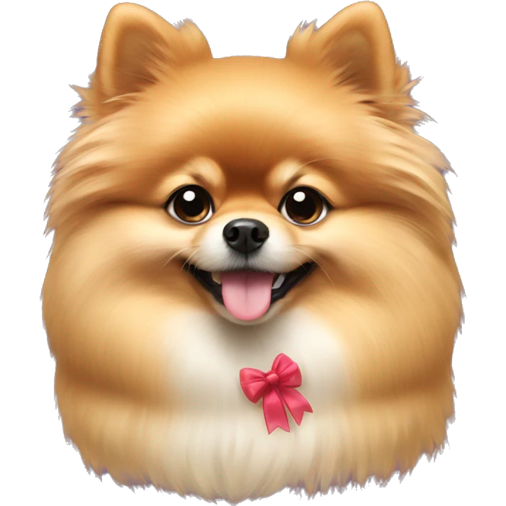 Pomeranian dog with bow on emoji