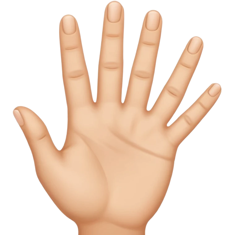 The three first fingers up and the 2 last fingers down emoji