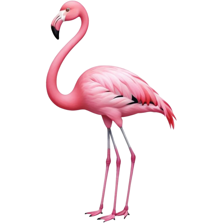 Full body Flamingo wearing a pink bow tie in the neck  emoji