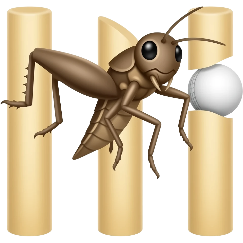 Small image of a ball hitting the middle stump emoji