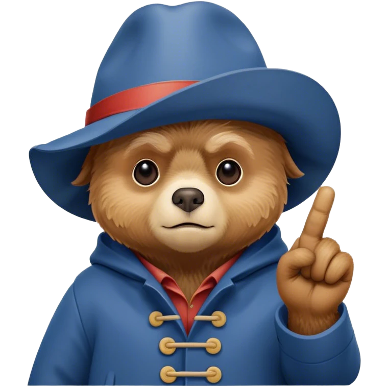 paddington bear sticking his middle finger up emoji