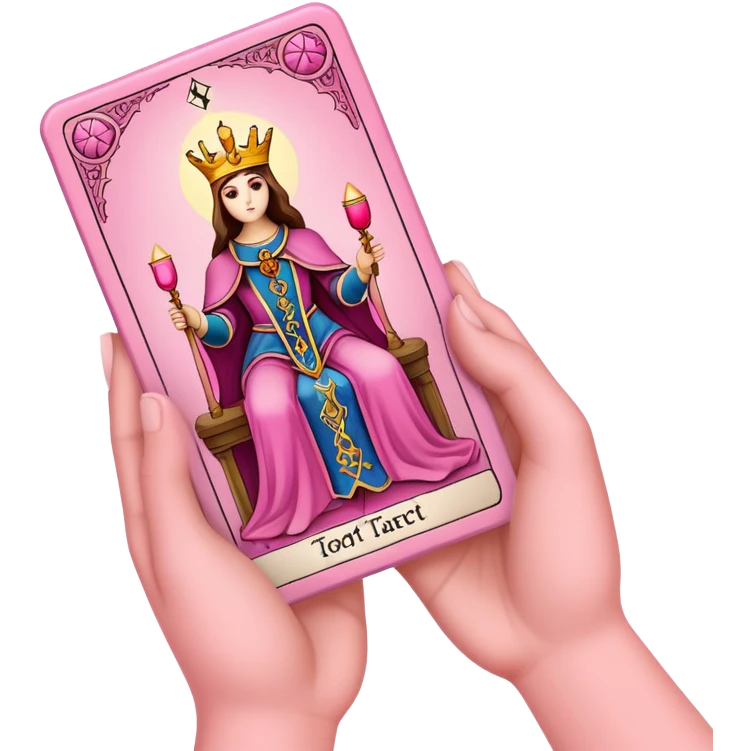 a hand of pink tarot cards emoji