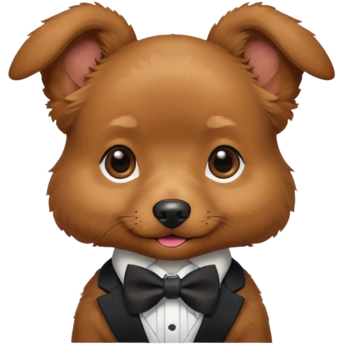 Preppy cute little brown dog emoji