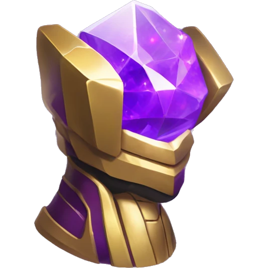 Thanos holding small glowing purple crystal, iOS emoi style art  emoji