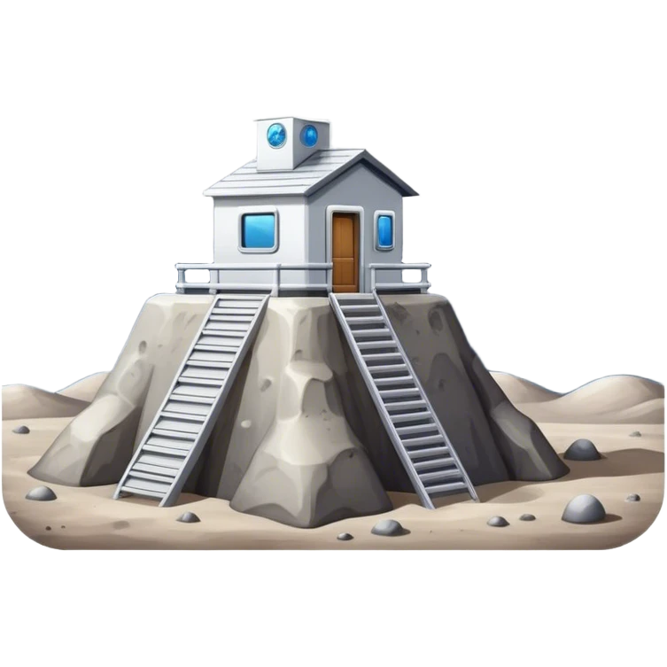 small building on the moon emoji