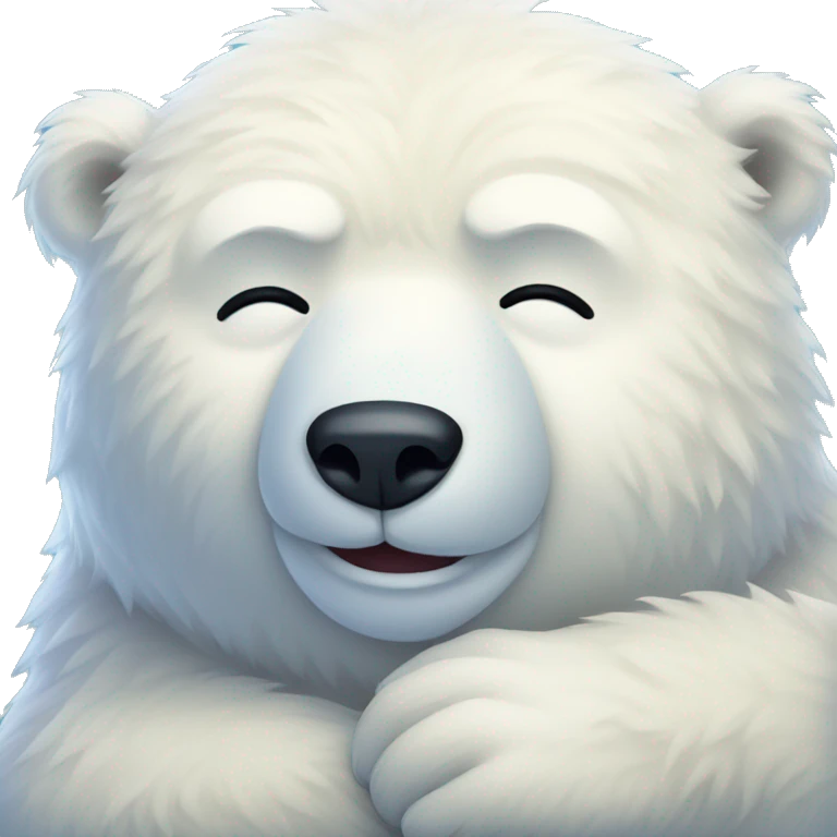 Massive fluffy polar bear snuggles emoji