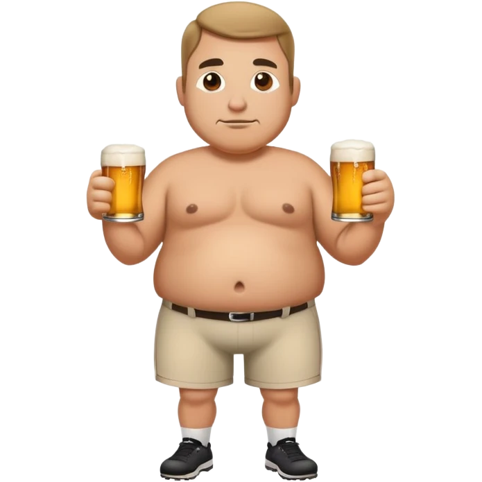 Baseball coach with short shorts and a beer belly emoji