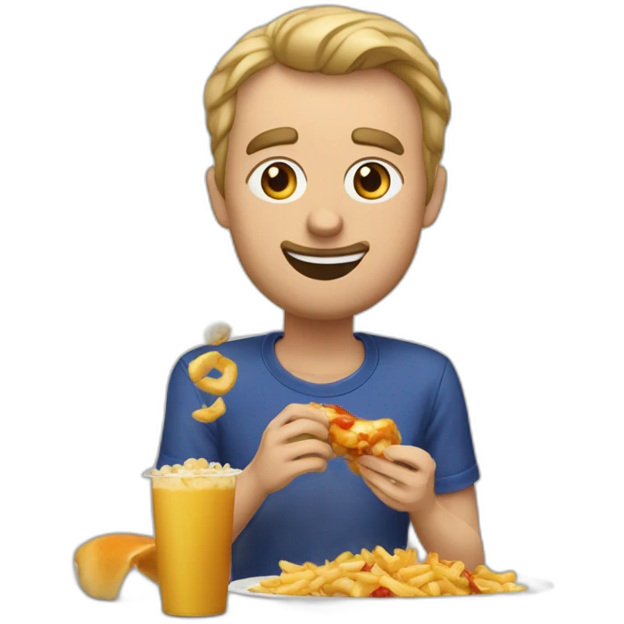 emmanuel maccron qui mange de la poutine emoji
