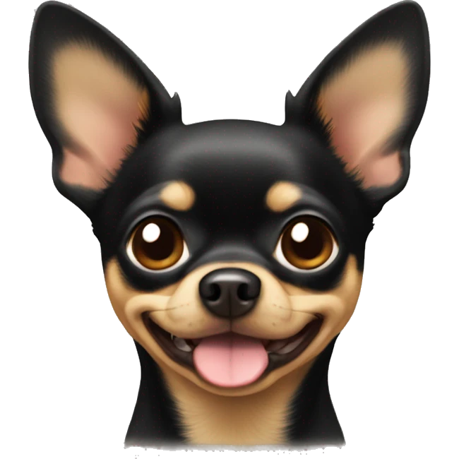 Black and tan chihuahua face emoji