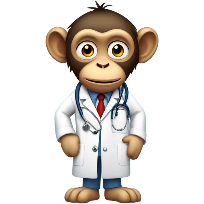 Funny doctor monkey stress emoji