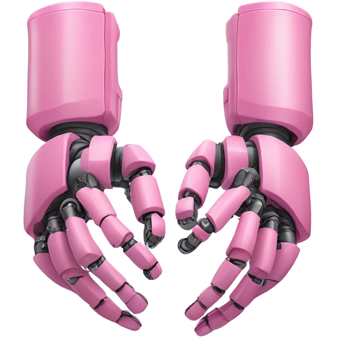 intensive pink color robotic human-like arm emoji