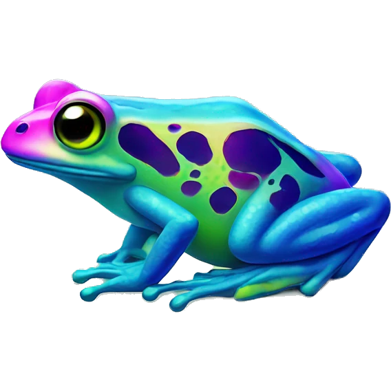 Neon frog emoji