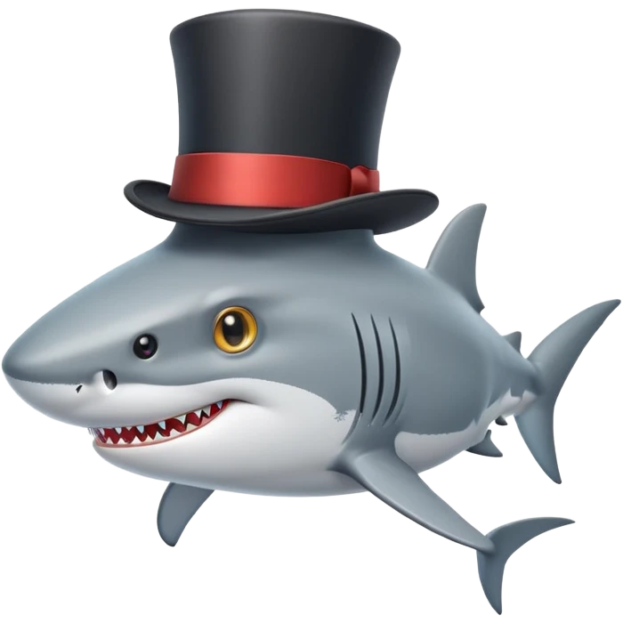 Shark with a top hat emoji