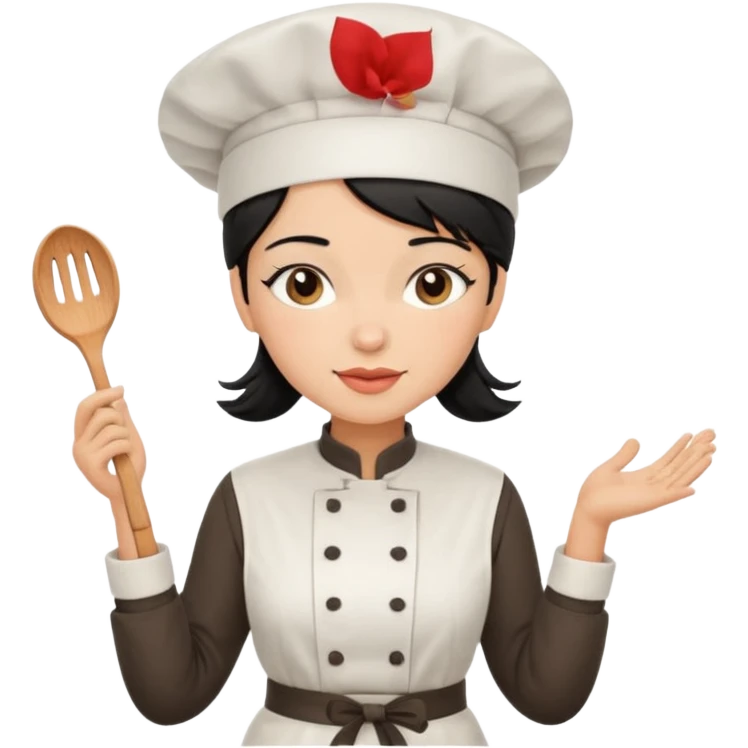 일식검은머리여자요리사 emoji