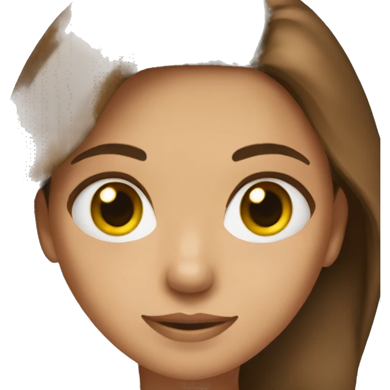 The girl is a green-eyed brown-haired woman emoji