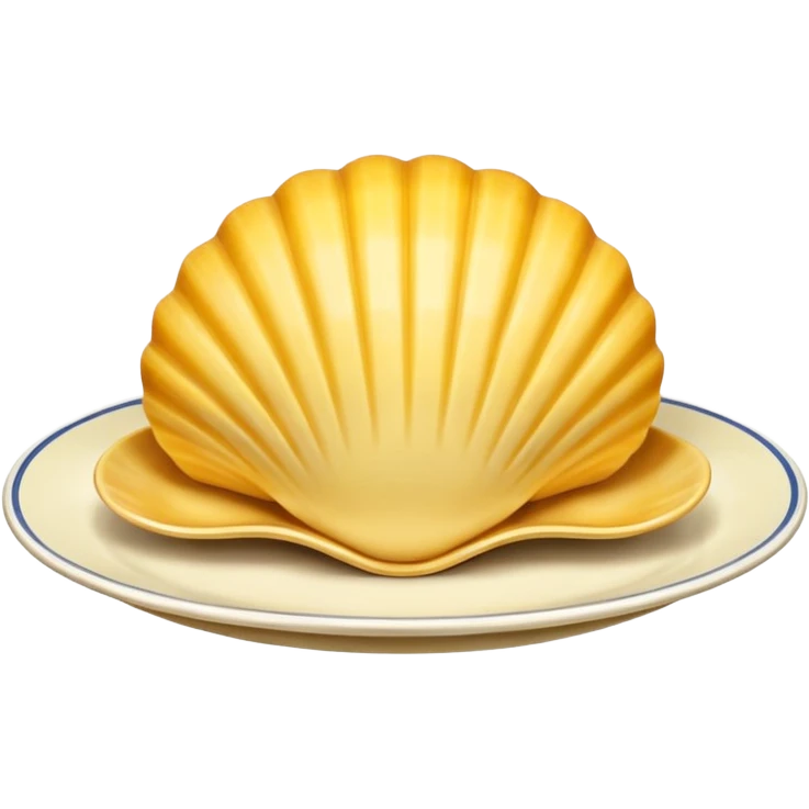 butter in the shape of a shell on a white vintage plate emoji