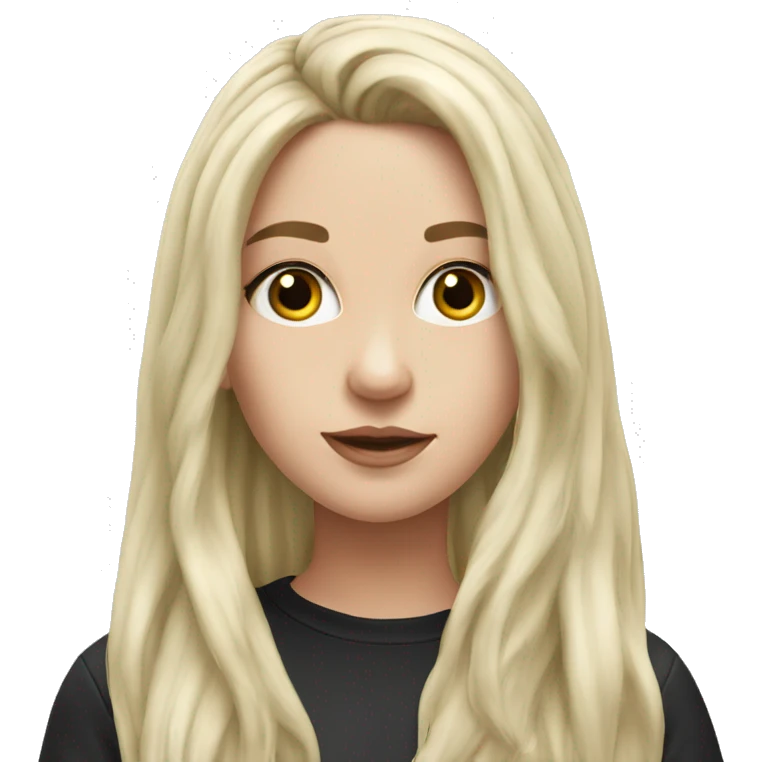Hyperrealistic beautiful white girl, with long black hair  emoji