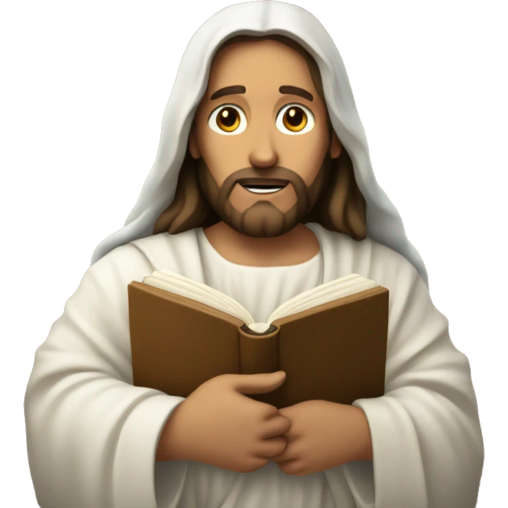 Jesus Christ holding an open Bible emoji