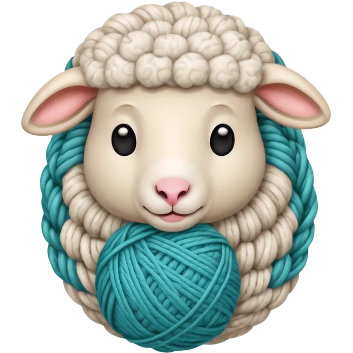 Sheep knitting yarn ball  emoji