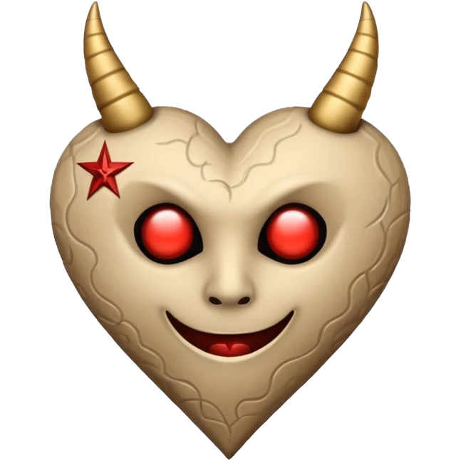 beige heart satanic emoji