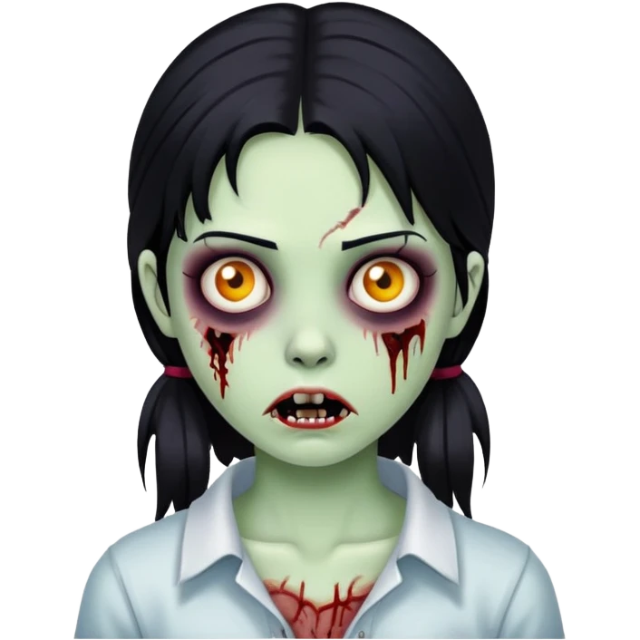 girl zombie with black hair emoji