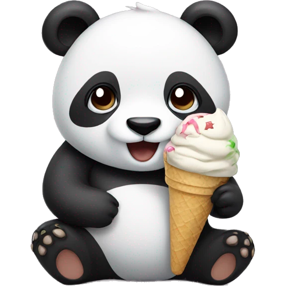 Panda eating ice cream emoji