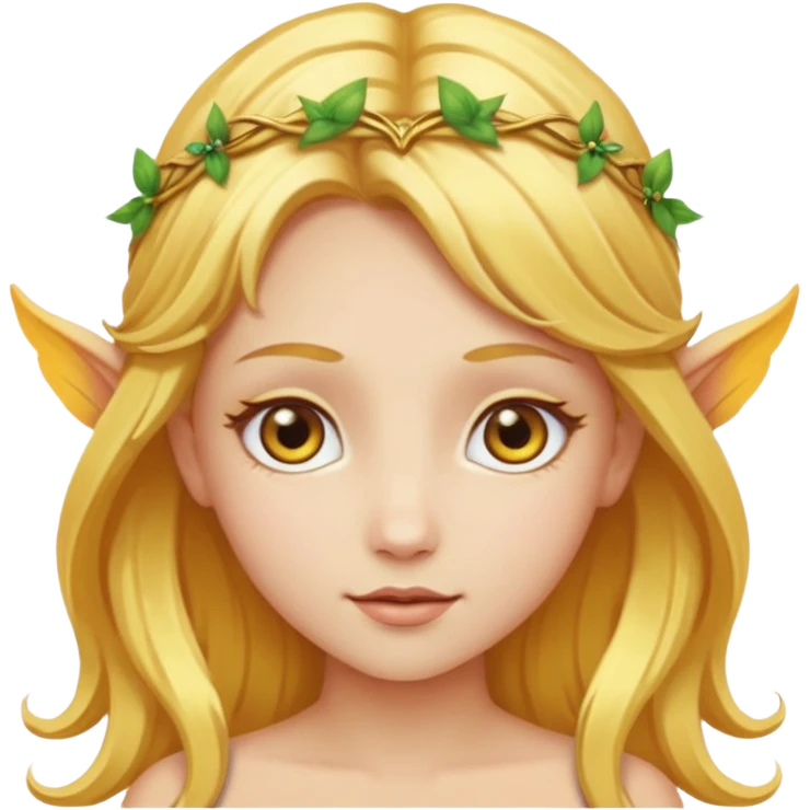 Fairy golden hair and golden eyes emoji
