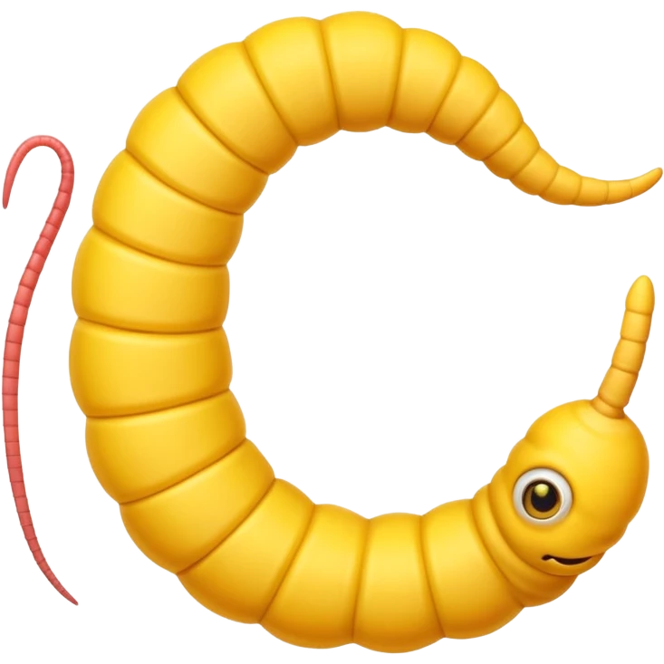 Yellow worm with a weird head emoji