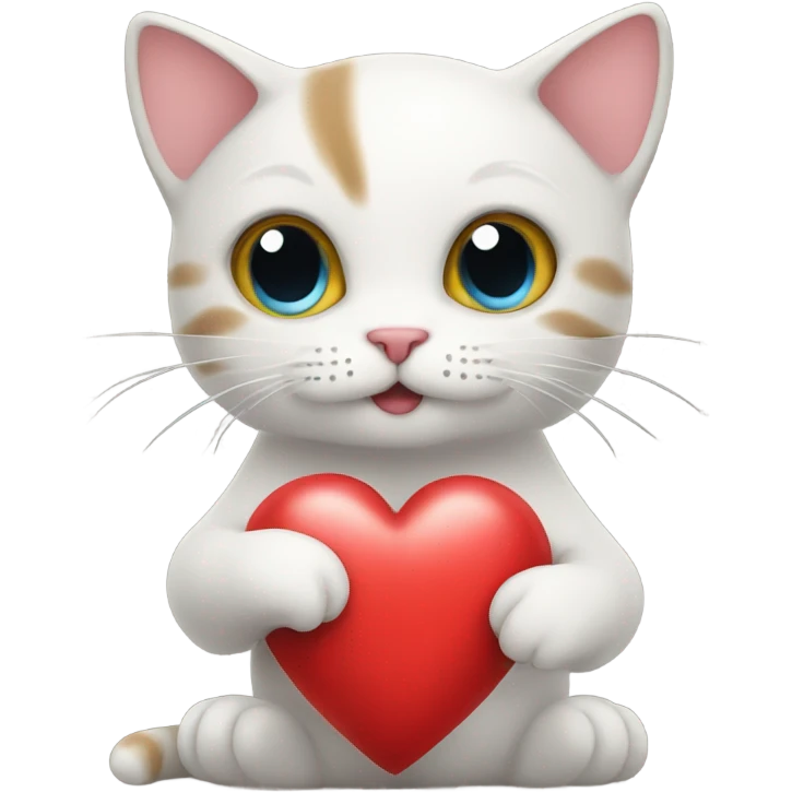 cat holding a heart emoji