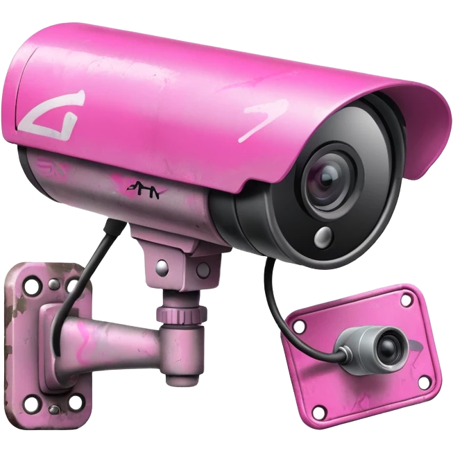 Security Camera pink with graffity emoji