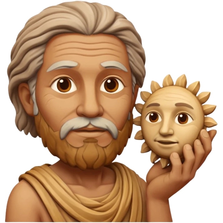 Ancient  man  with clay sculpture emoji