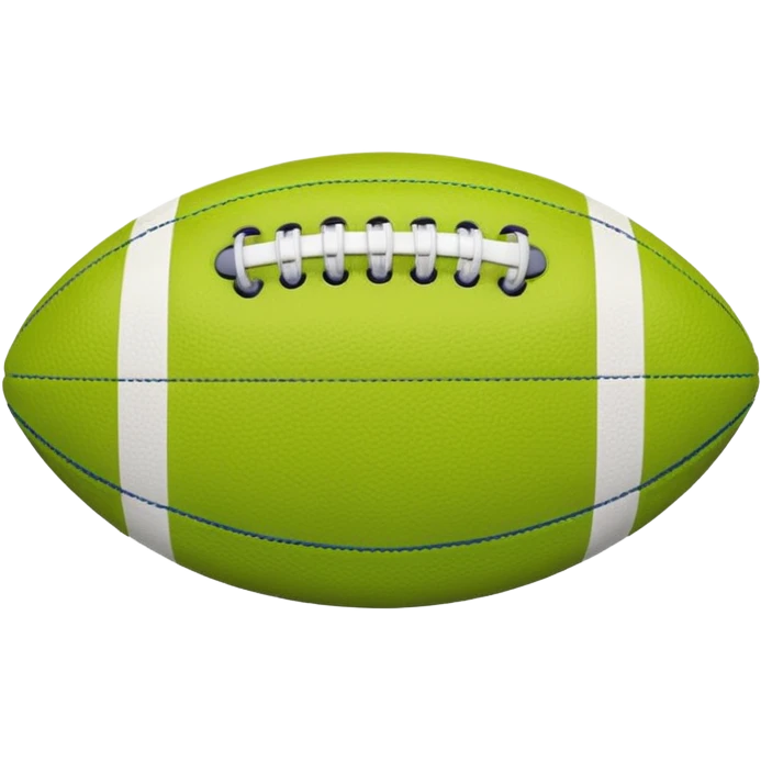 American football with lime green leather and navy-blue stitching emoji