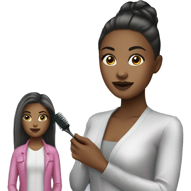 A girl in a salon getting a service of makeup & hair specialist  emoji