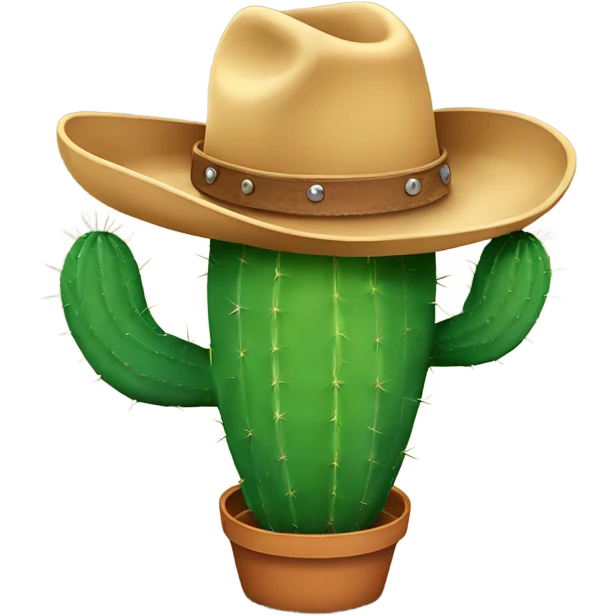 Cactus wearing cowboy hat emoji