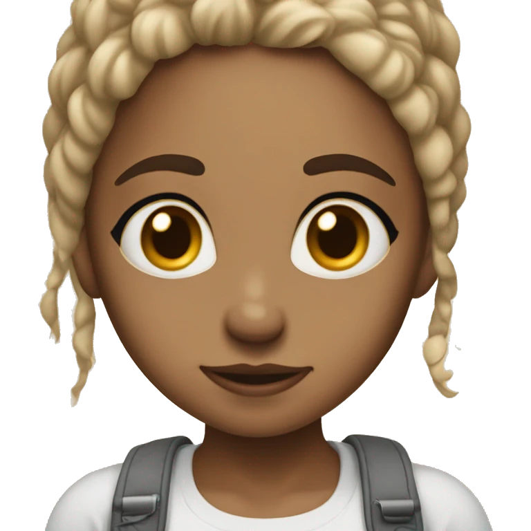 A girl with a big ￼ forehead emoji