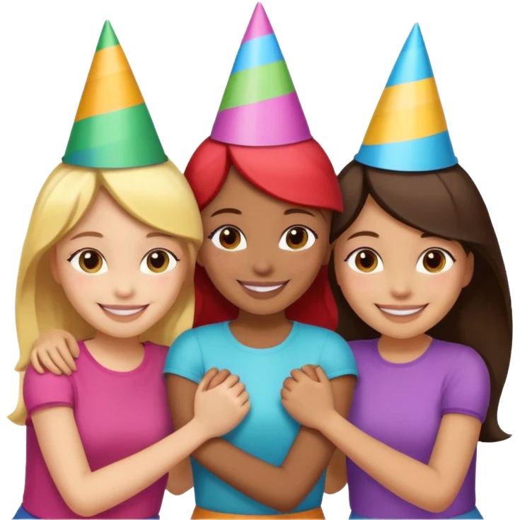 group of girls with arms around each other emoji
