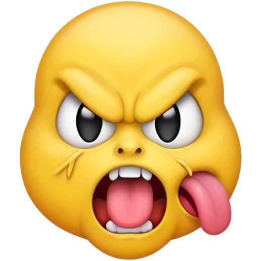angry emoji with tongue out emoji