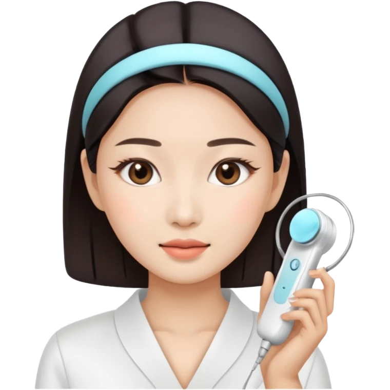 Asian women using facial beauty devices emoji