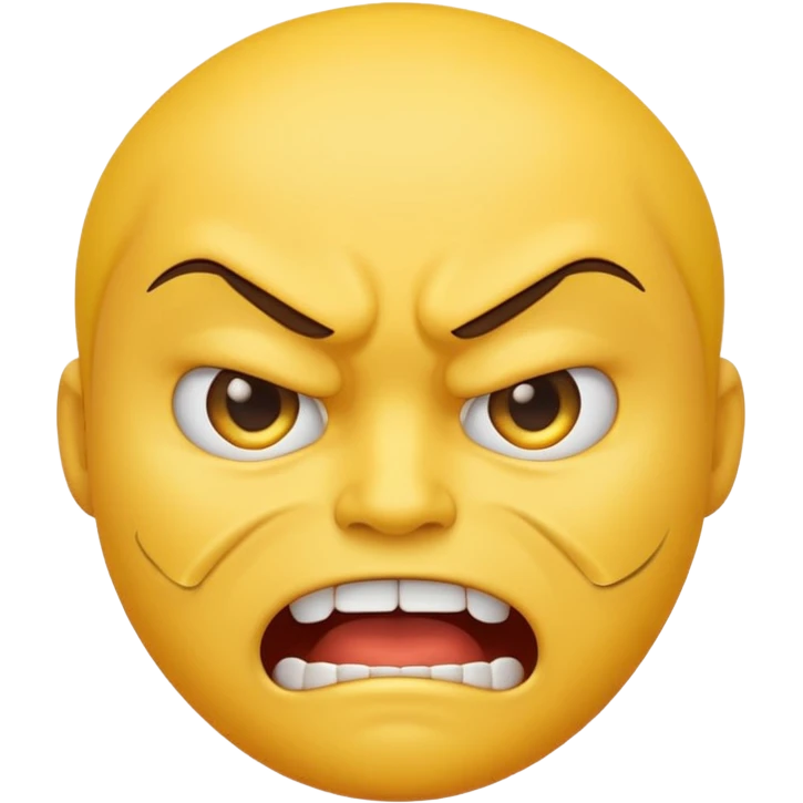 yellow emoji face making a 'grrrr' expression, furrowed brows, clenched teeth, angry, emoji style emoji