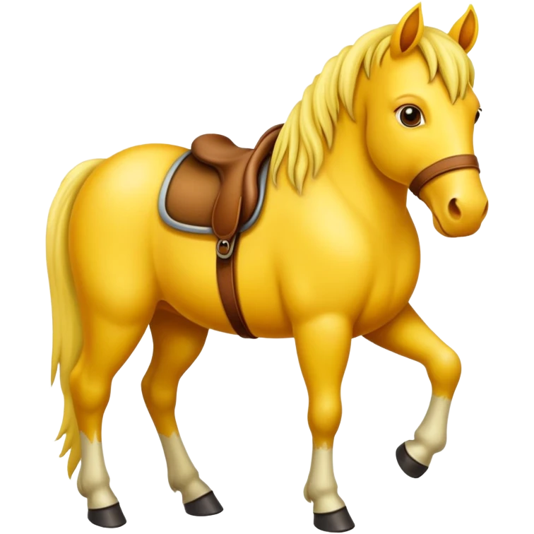 caballo amarillo con una rana montándolo  emoji
